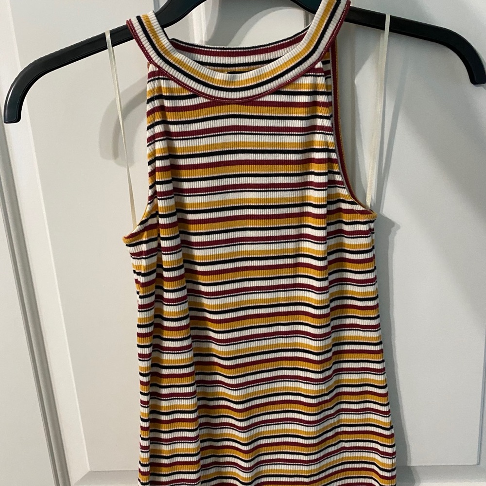 High neck striped shirt